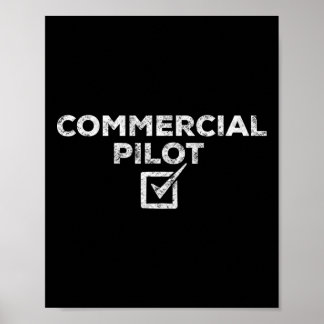 Póster New Commercial Pilot Check Box Gift 