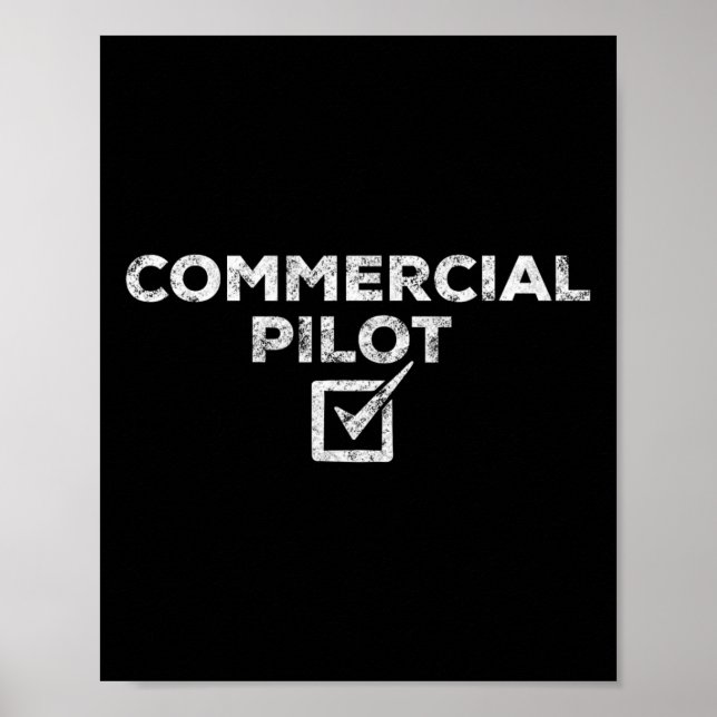 Póster New Commercial Pilot Check Box Gift  (Frente)