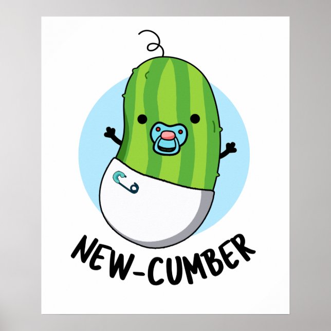 Póster New-cumber Funny Veggie Cucumber Pun (Frente)