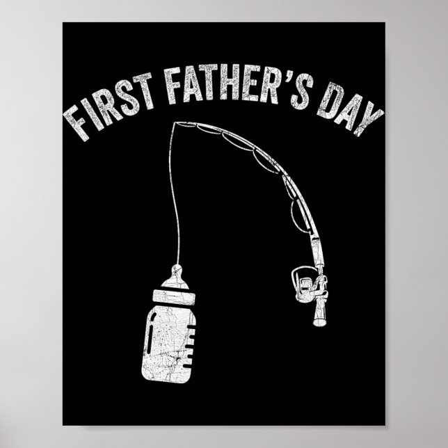 Póster New Dad Fisherman, First Fathers Day Fishing Dad  (Frente)