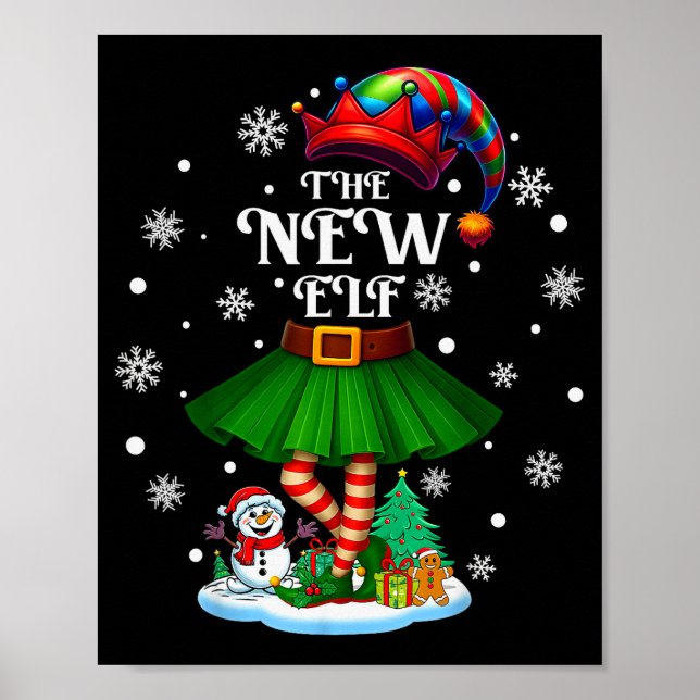 Póster New Elf Squad Xmas Women Girls Mom Christmas Famil (Frente)