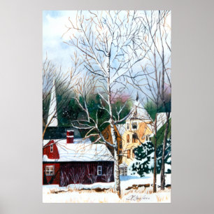 Póster New England Winter Church Poster