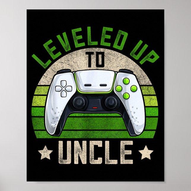 Póster New Gamer Uncle Apparel, Funny Pregnancy Announcem (Frente)