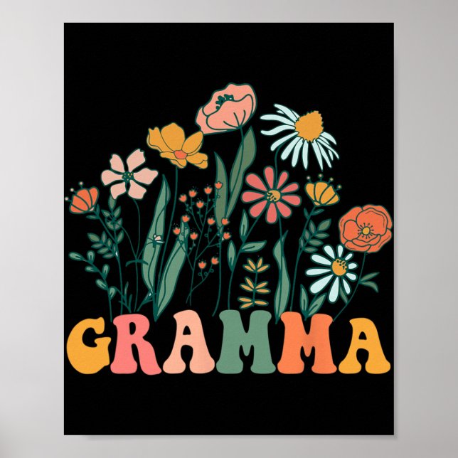 Póster New Gramma Wildflower First Birthday &amp; Baby Sh (Frente)