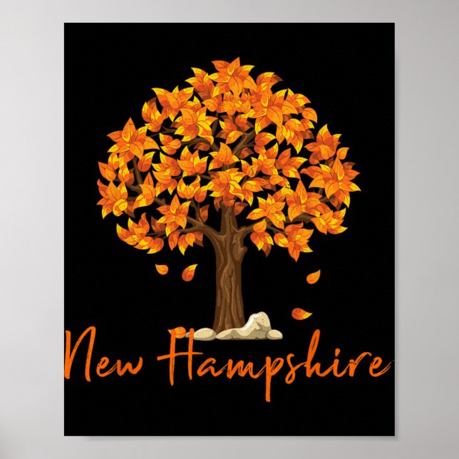 Póster New Hampshire Fall Foliage Autumn Rustic Maple Oak (Frente)