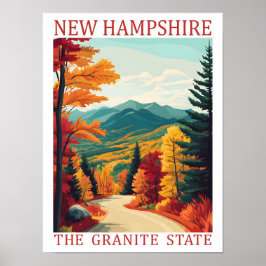 Póster New Hampshire Granite State USA Travel Place