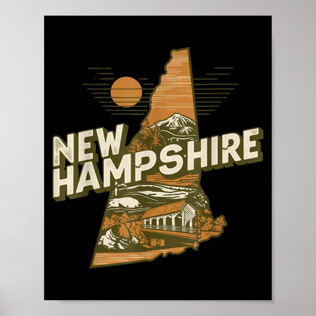 Póster New Hampshire Souvenirs For Men, Women &amp; Kids  (Frente)