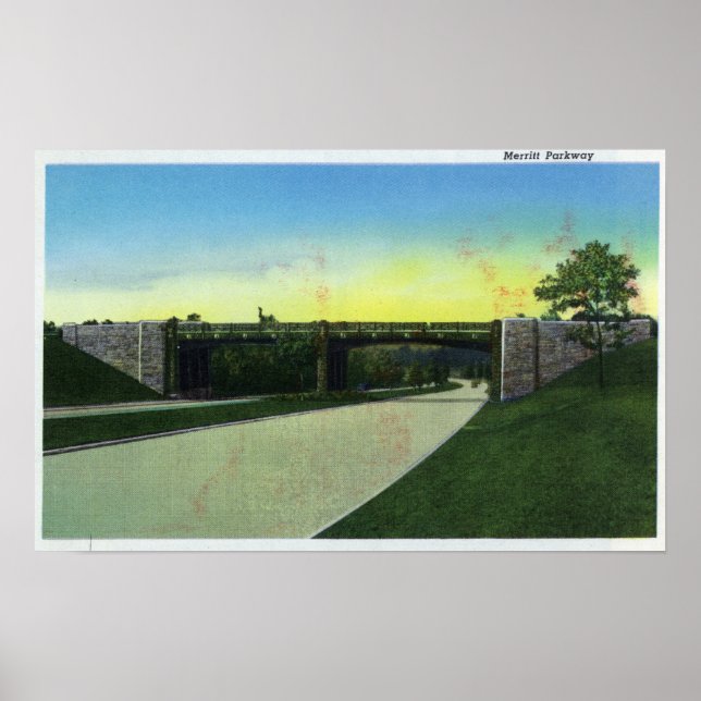 Póster New Haven, CTView de Merritt Parkway (Frente)