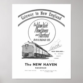 Póster New Haven Railroad-Gateway To New England 1950