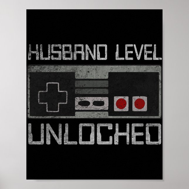 Póster New Husband Level Unlocked Just Married Gamer Bach (Frente)