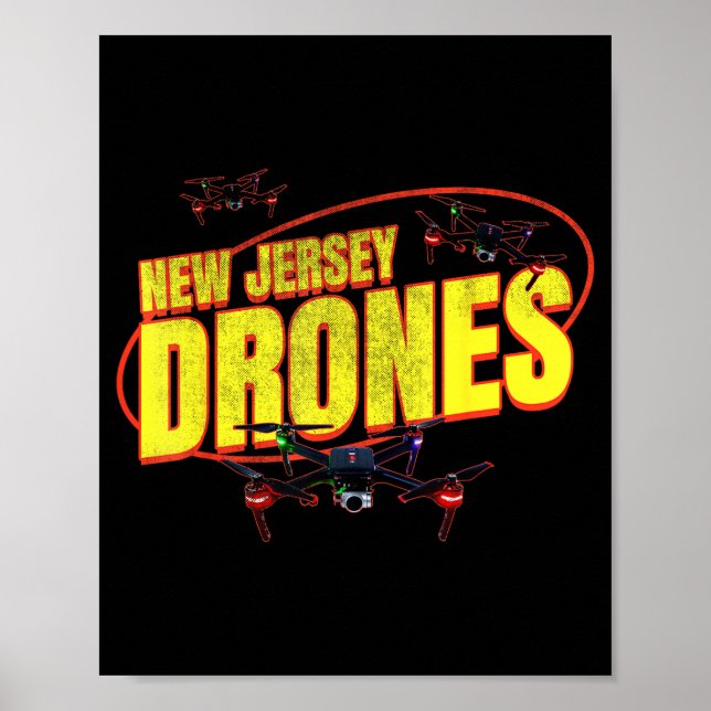 Póster New Jersey Drones Funny Mystery Drones In New Jers (Frente)