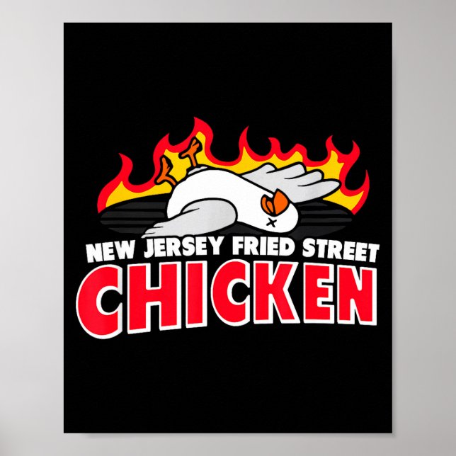 Póster New Jersey Fried Street Chicken Funny Food  (Frente)