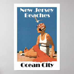 Póster New Jersey vara la ciudad del océano del ~