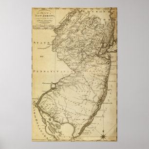 Póster New JerseyPanoramic MapNew Jersey