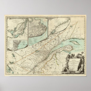Póster New Map Of The Province of Quebec