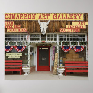 Póster New Mexico, Cimarron. Cimarron art gallery, New