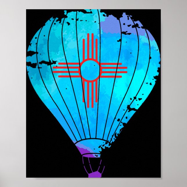 Póster New Mexico Festival Hot Air Balloon Zia Gift  (Frente)