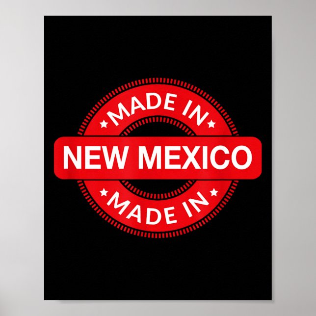 Póster New Mexico Home - Made In New Mexico - Funny Label (Frente)