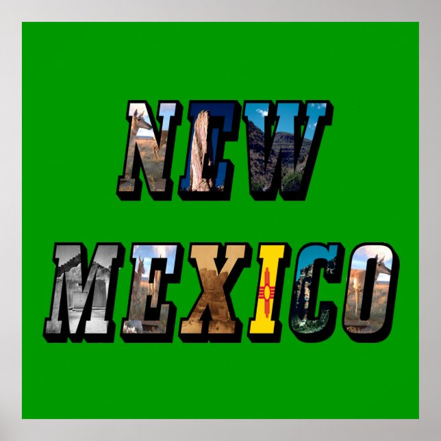 Póster New Mexico, USA Text (Frente)