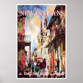 Póster New Orleans Art Delta Travel Poster Jack Laycox