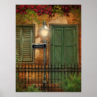 Póster New Orleans French Quarter Brick & Stucco