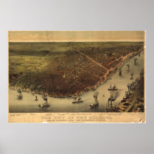 Póster New Orleans, Luisiana 1885