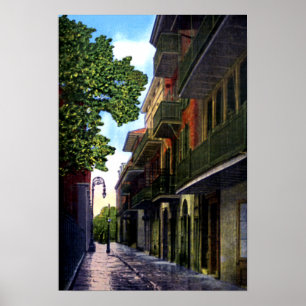 Póster New Orleans Luisiana piratea el callejón