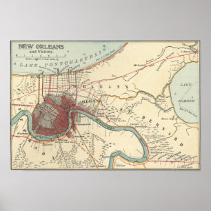 Póster New Orleans MAp 1900