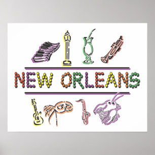 Póster New Orleans Mardi Gras