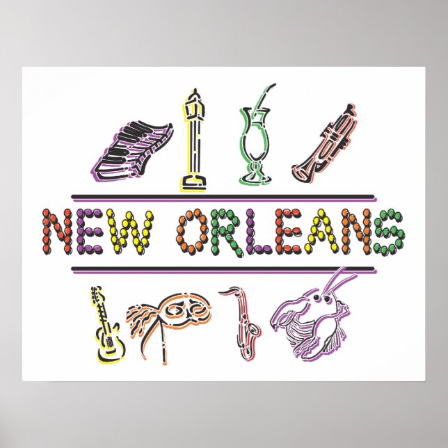 Póster New Orleans Mardi Gras (Frente)