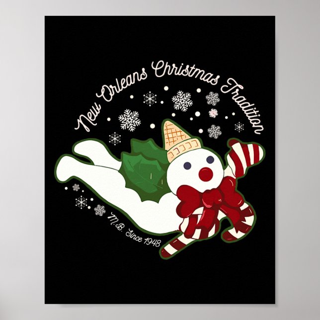 Póster New Orleans Mr Bingle Christmas Tradition Snowmen  (Frente)