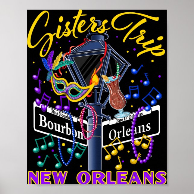 Póster New Orleans Sisters Trip Nola Girls Trip Vacay  (Frente)