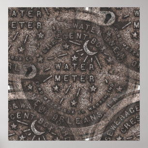 Póster New Orleans Water Meter Wall Art