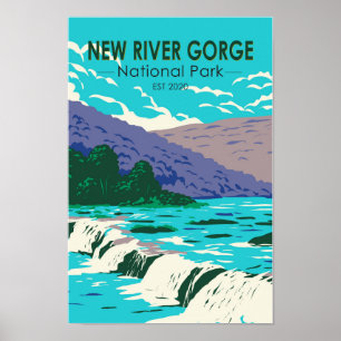 Póster New River Gorge National Park West Virginia
