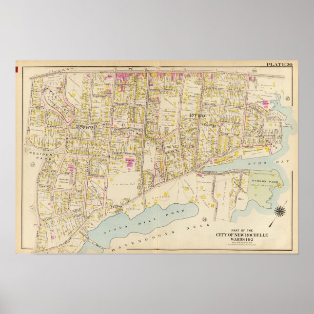 Póster New Rochelle wards 1-2, Nueva York (Frente)