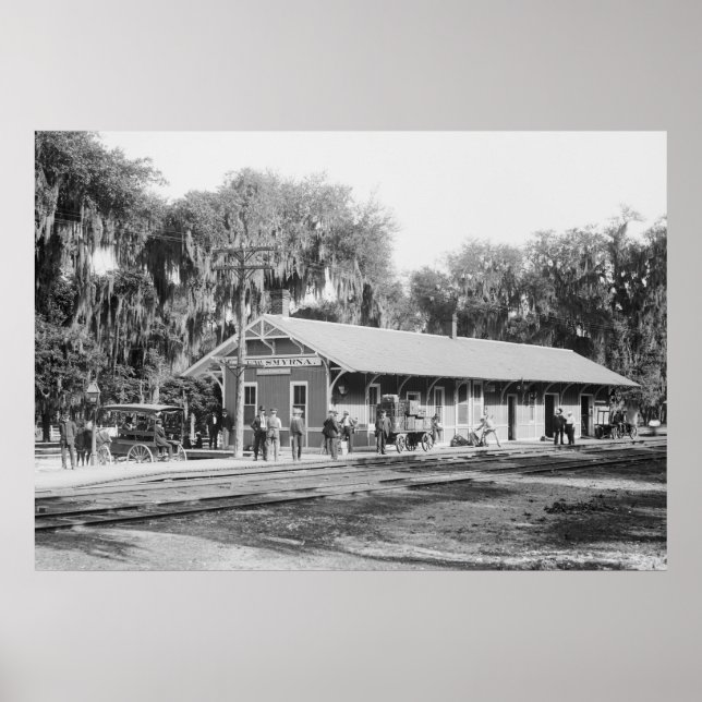 Póster New Smyrna, Florida Railway Station, 1904 (Frente)