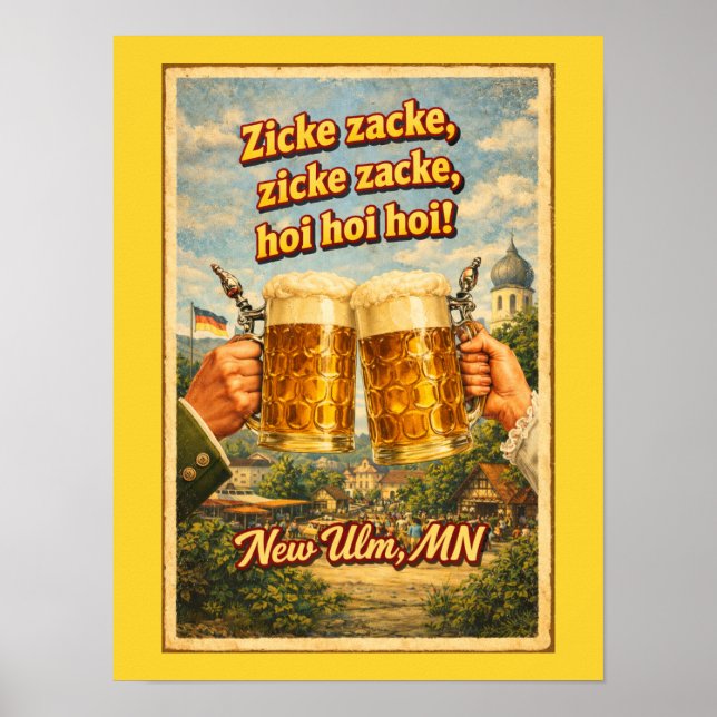 Póster  New Ulm MN German Beer Oktoberfest Poster (Frente)