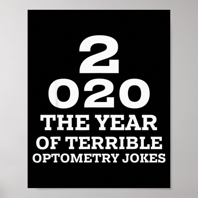 Póster New Year 2020 And Bad Optometry Jokes Eye Chart  (Frente)