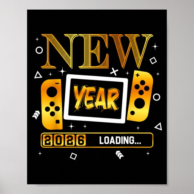 Póster New Year 2026 Loading Gaming Controller New Years  (Frente)