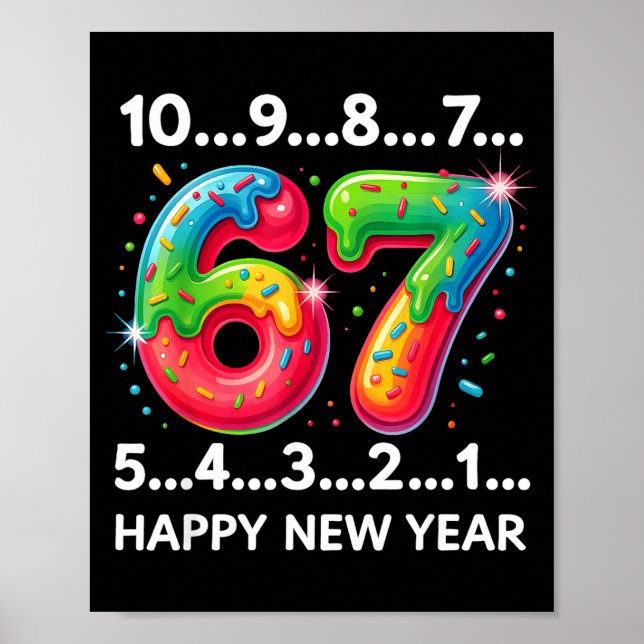 Póster New Year 67 Candy Countdown Funny Happy New Year 2 (Frente)