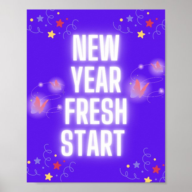 Póster : New Year, Fresh Start – Inspirational wall art  (Frente)