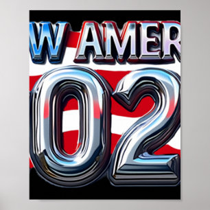 Póster New Year New America 2025 Liquid Metalizado Patrio