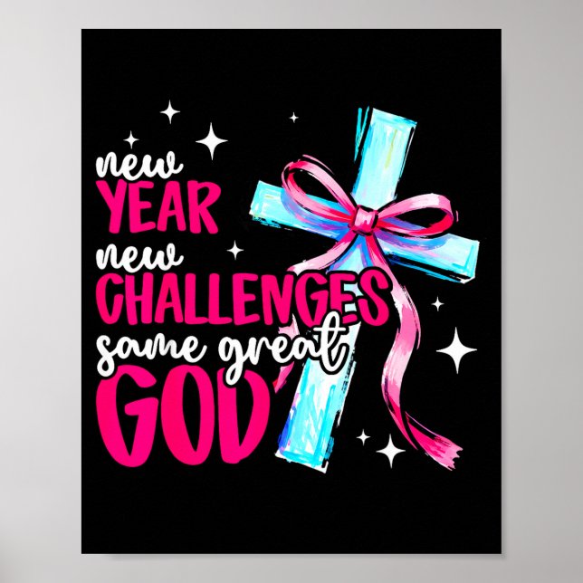 Póster New Year New Challenges Sam Great God Christian Ne (Frente)