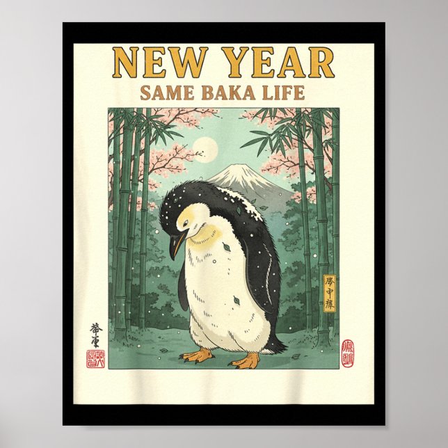 Póster New Year Same Baka Life Penguin New Year 2026 Reso (Frente)