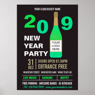 Póster New Years Eve Club/Society Bash add Logo Advertido
