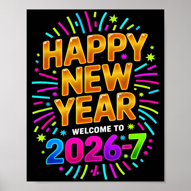 Póster New Year's Eve Happy New Year 2026-7 Funny 67 Kids (Frente)