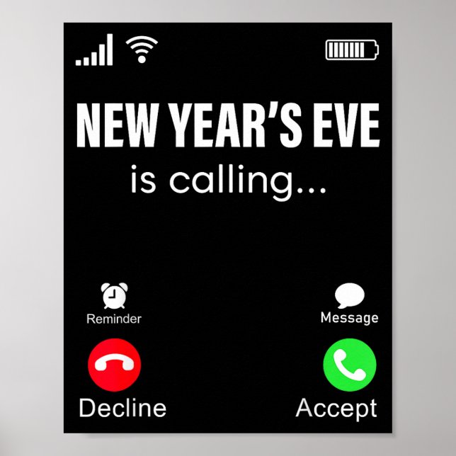 Póster New Years Eve Is Calling Funny Happy New Year 2026 (Frente)