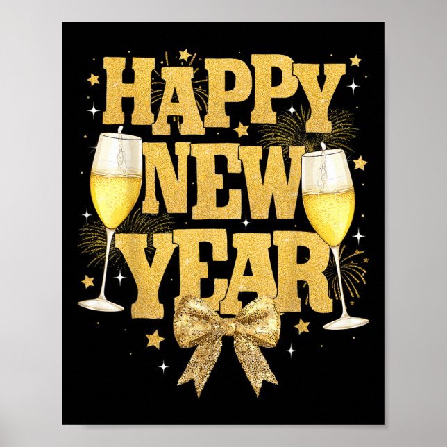 Póster New Years Eve Party Supplies 2025 Happy New Year F (Frente)
