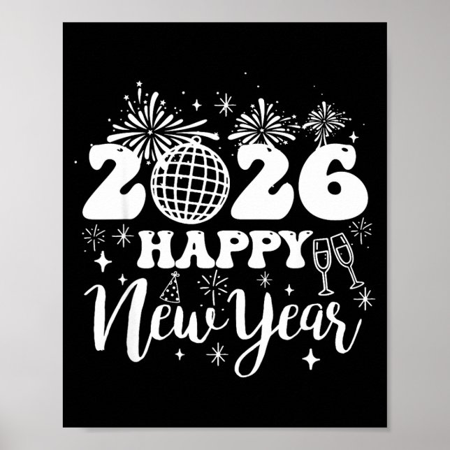 Póster New Years Eve Party Supplies 2026 Happy New Year 2 (Frente)