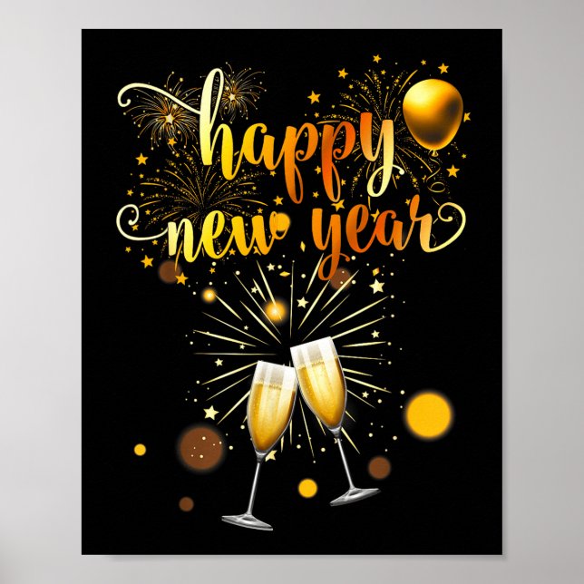 Póster New Years Eve Party Supplies 2026 Happy New Year F (Frente)